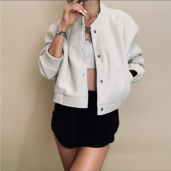 Zara Jackets & Blazers - Zara Women's Beige / Bone Bomber Jacket | XXL